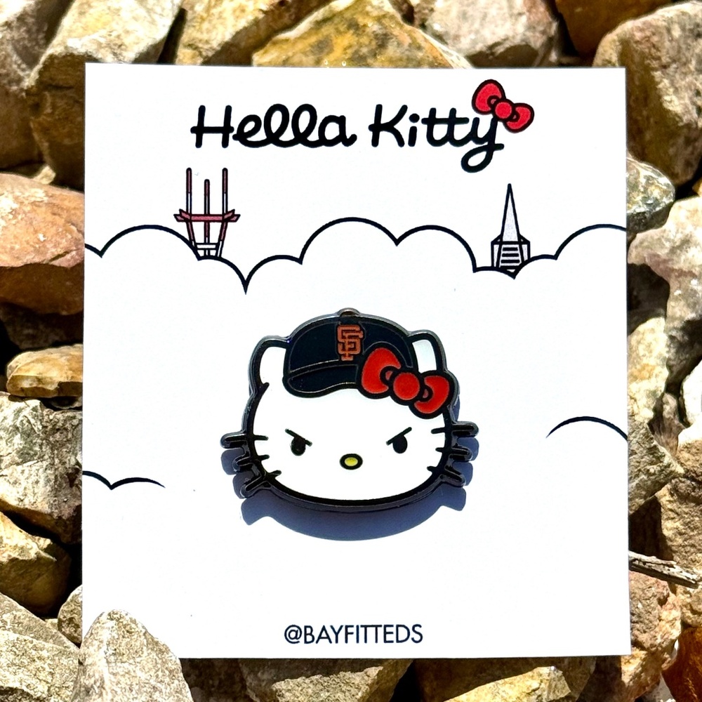 Hello Kitty x SF Giants Enamel Pin BayFitteds San Francisco Hella